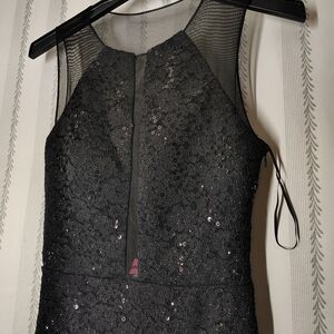 Morgan & Co. Elegant Black Mesh Dress - 2010s-y2k